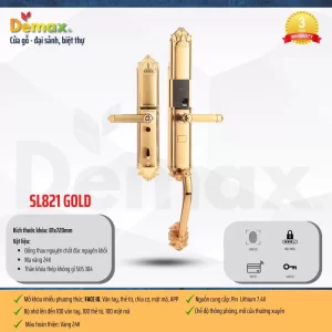 Khóa đại sảnh DEMAX SL821 GOLD tiêu chuẩn Đức - khoa dai sanh demax sl821 gold tieu chuan duc2