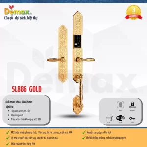 Khóa đại sảnh DEMAX SL886 GOLD tiêu chuẩn Đức - khoa dai sanh demax sl886 gold tieu chuan duc1