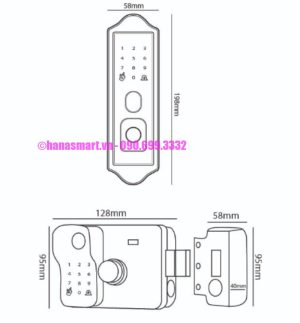 Khóa Cửa Cổng HUBERT HB CCI3 EU BLACK