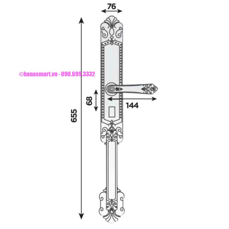 Khóa Vân Tay Đại Sảnh HUBERT HB DS77 COPPER tiêu chuẩn Đức - Khoa Van Tay Dai Sanh HUBERT HB DS77 COPPER 7