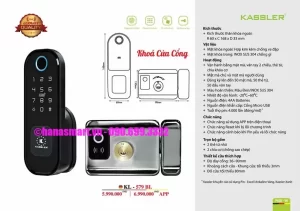 Khóa cửa cổng Kassler KL-579 BL APP