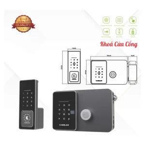 Khóa cửa cổng Kassler KL-579 CNC SILVER GREY REMOTE