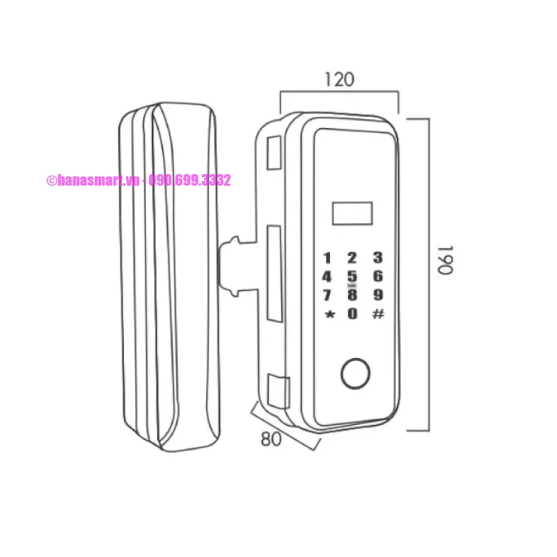 Khóa cửa kính Kassler KL-569 REMOTE tiêu chuẩn Đức - Khoa cua kinh Kassler KL 569 1