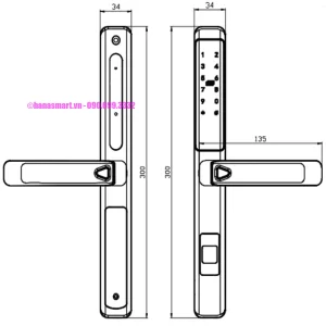 Khóa cửa nhôm Kassler KL-588 LX BLACK