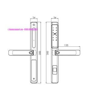 Khóa cửa nhôm Kassler KL-599 LX GRAY APP