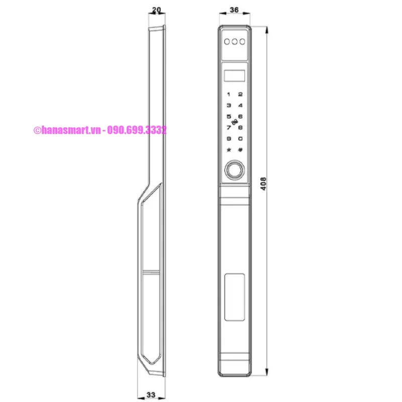 Khóa cửa nhôm Kassler KL-599 PRO GREY