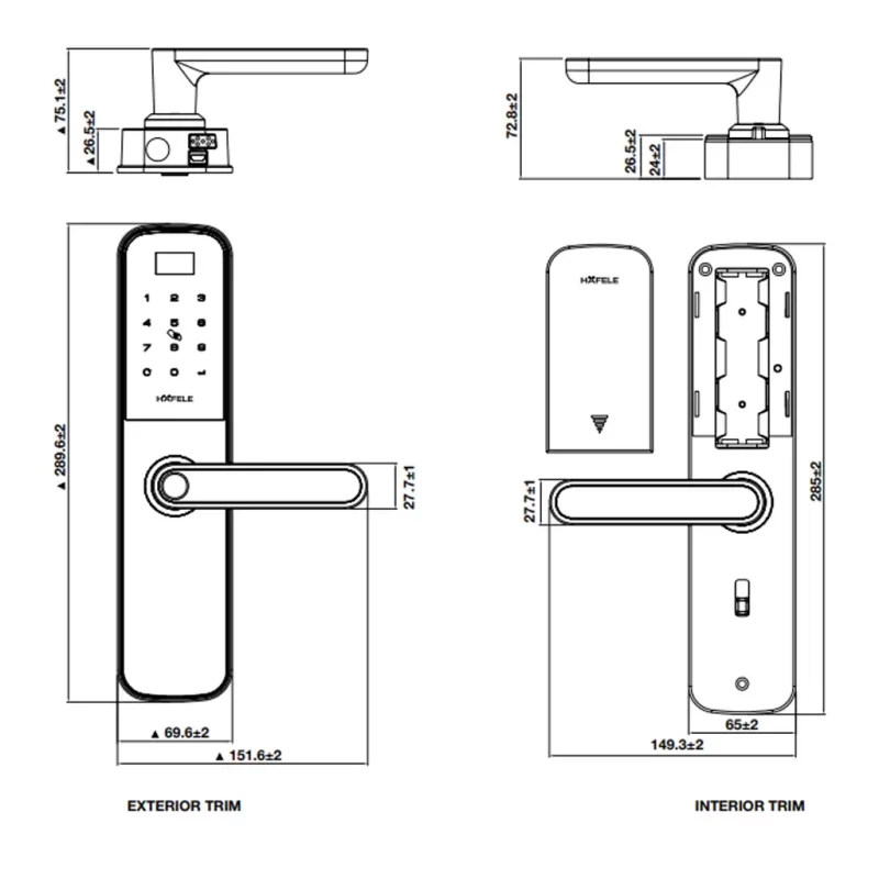 Khóa điện tử Hafele DL6100 912.20.582