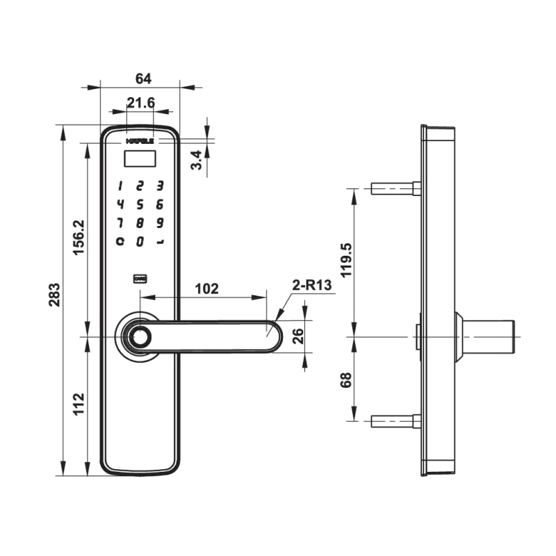 Khóa điện tử Hafele DL7100 912.05.498