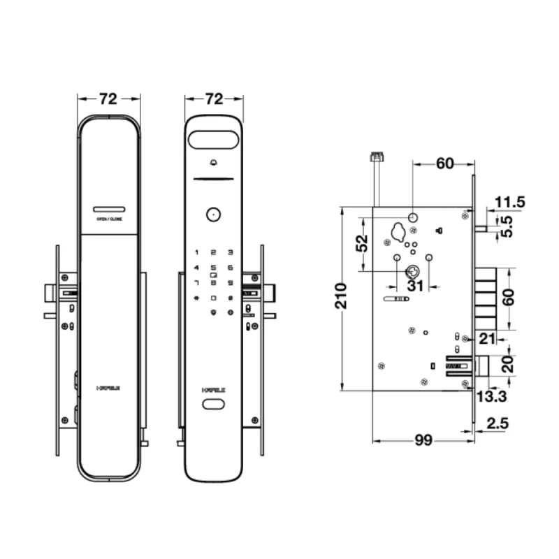 Khóa điện tử Hafele PP9100 912.20.697