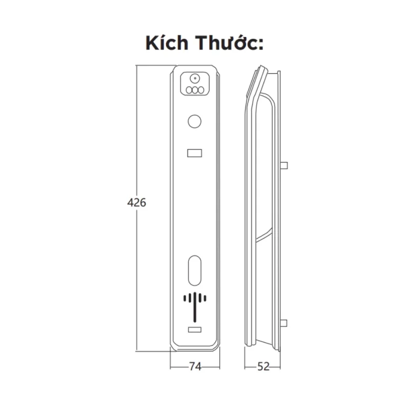 Khóa vân tay cửa gỗ HYUNDAI HY-SLA808 Amber Gold