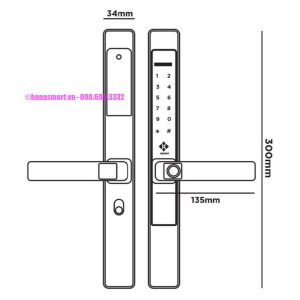 Khóa vân tay cửa nhôm HUBERT HB CN39 SAND GOLD