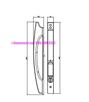 Khóa vân tay cửa nhôm HUBERT HB CN86 BLACK