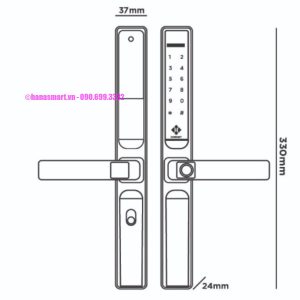 Khóa vân tay cửa nhôm HUBERT HB CNI3 EU BLACK