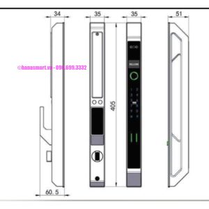 Khóa vân tay cửa nhôm HUBERT HB CNI7 EU GRAY