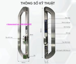 Khóa vân tay cửa nhôm HUBERT HB CNI8 EU SILVER