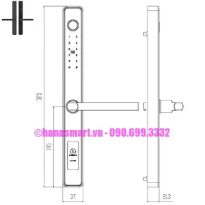 Khóa vân tay cửa nhôm Kassler KL-599IB APP