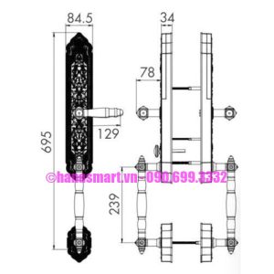 Khóa vân tay đại sảnh HUBERT HB DSI8F EU GOLD 24K