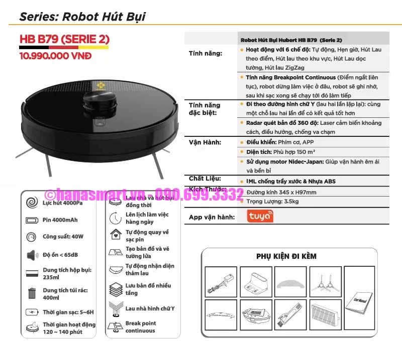 Robot hút bụi HUBERT HB B79