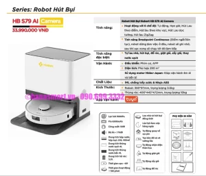 Robot hút bụi HUBERT HB S79 AI