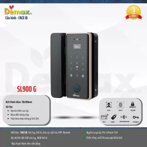 Khóa cửa kính DEMAX SL900 G APP, FACE-ID tiêu chuẩn Đức - khoa cua kinh demax sl900 g app face id tieu chuan duc7