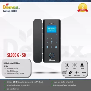 Khóa cửa kính FACE-ID DEMAX SL900 G-SD APP, REMOTE tiêu chuẩn Đức - khoa cua kinh face id demax sl900 g sd app remote tieu chuan duc8