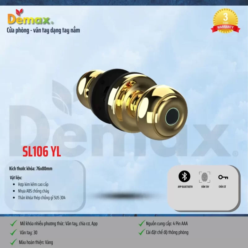 Khóa vân tay DEMAX SL106 YL APP tiêu chuẩn Đức - khoa van tay demax sl106 yl app tieu chuan duc16