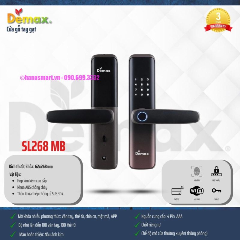 Khóa vân tay DEMAX SL268 MB APP WIFI tiêu chuẩn Đức - khoa van tay demax sl268 mb app wifi tieu chuan duc6