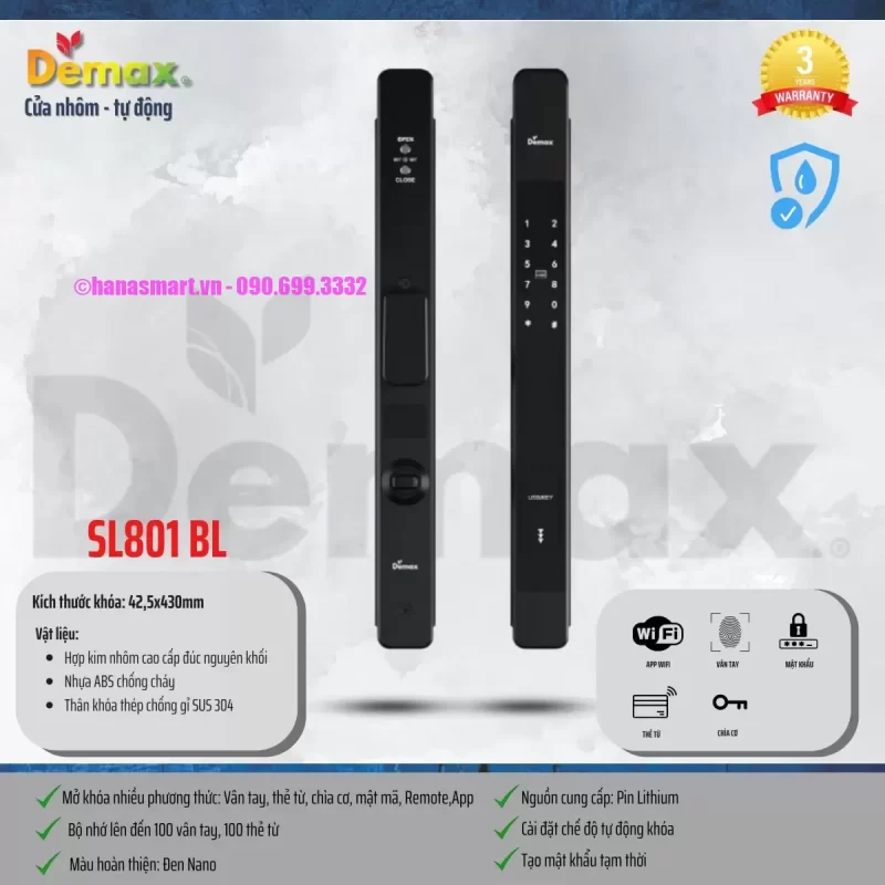 Khóa vân tay DEMAX SL801 BL APP WIFI tiêu chuẩn Đức - khoa van tay demax sl801 bl app wifi tieu chuan duc6