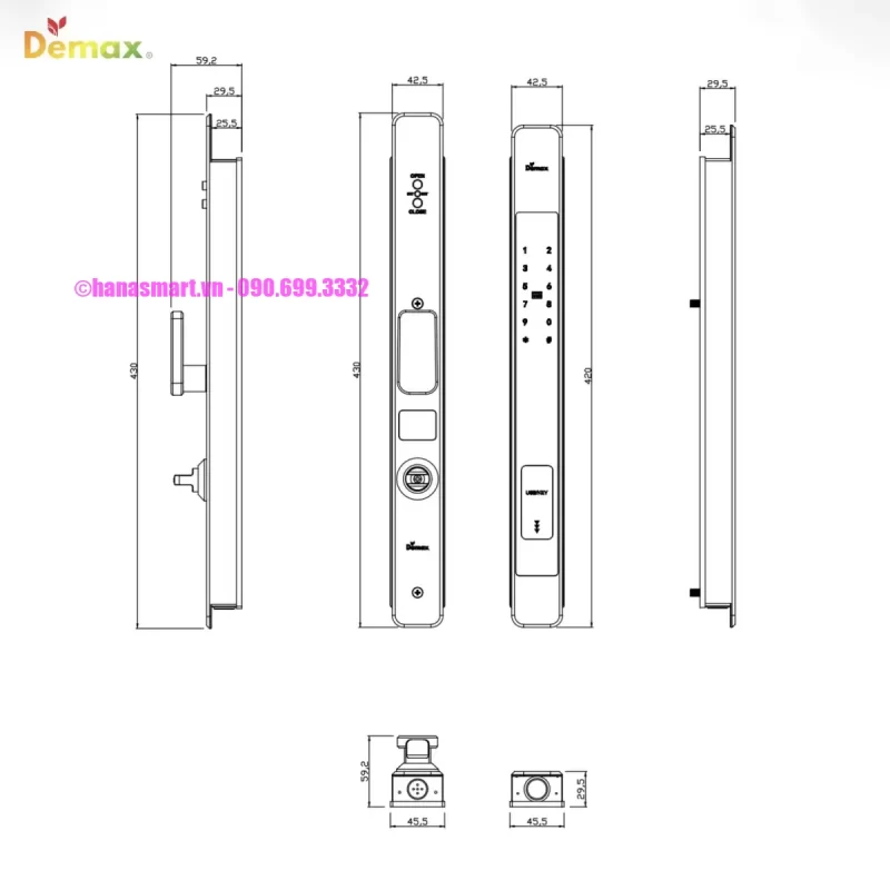 Khóa vân tay DEMAX SL801 BL APP WIFI tiêu chuẩn Đức - khoa van tay demax sl801 bl app wifi tieu chuan duc7