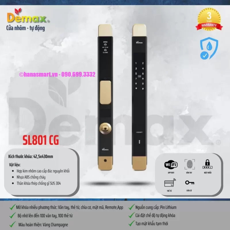 Khóa vân tay DEMAX SL801 CG APP WIFI tiêu chuẩn Đức - khoa van tay demax sl801 cg app wifi tieu chuan duc6