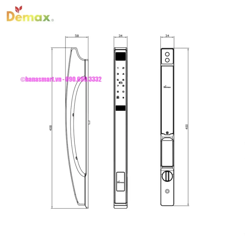 Khóa vân tay DEMAX SL802 AG REMOTE tiêu chuẩn Đức - khoa van tay demax sl802 ag remote tieu chuan duc7