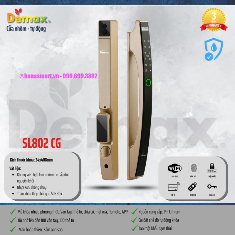 Khóa vân tay DEMAX SL802 CG APP WIFI tiêu chuẩn Đức - khoa van tay demax sl802 cg app wifi tieu chuan duc8