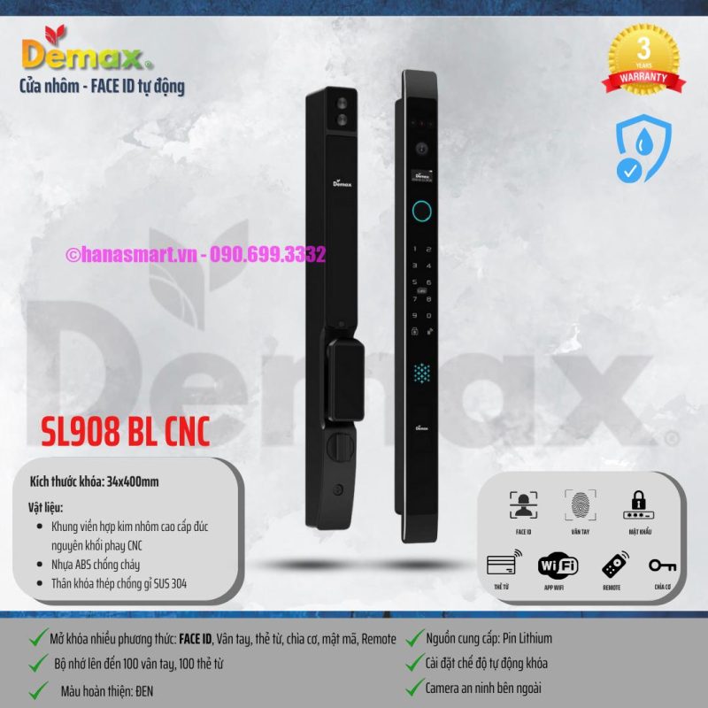 Khoá vân tay DEMAX SL908 BL CNC REMOTE, APP WIFI tiêu chuẩn Đức - khoa van tay demax sl908 bl cnc remote app wifi tieu chuan duc5