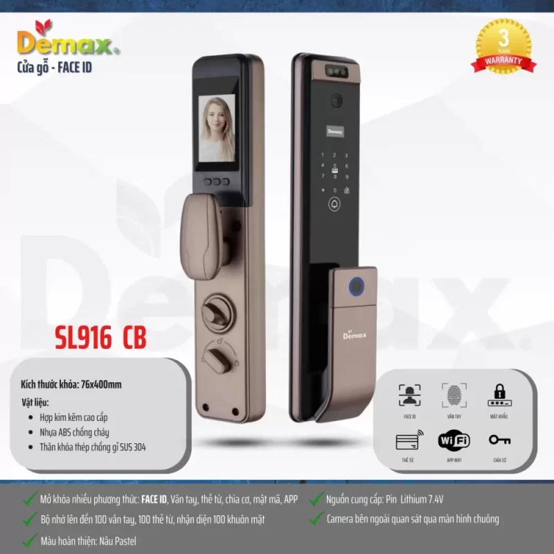 Khóa vân tay DEMAX SL916 CB REMOTE tiêu chuẩn Đức - khoa van tay demax sl916 cb remote tieu chuan duc1