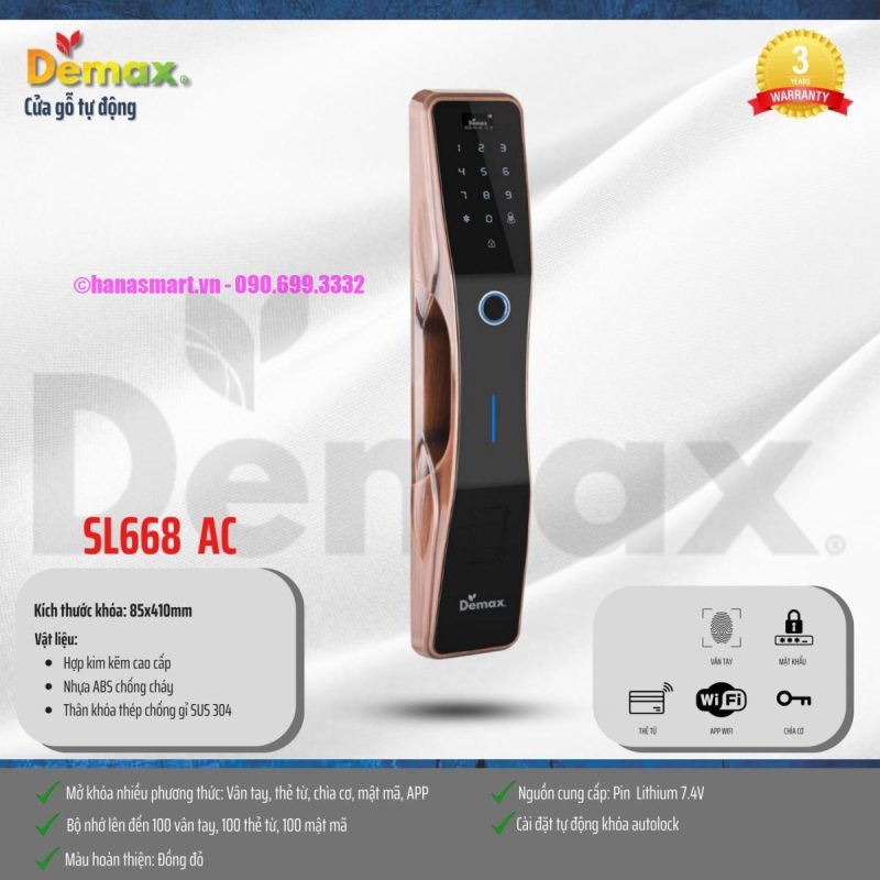 Khóa vân tay tự động DEMAX SL668 AC APP WIFI tiêu chuẩn Đức - khoa van tay tu dong demax sl668 ac app wifi1