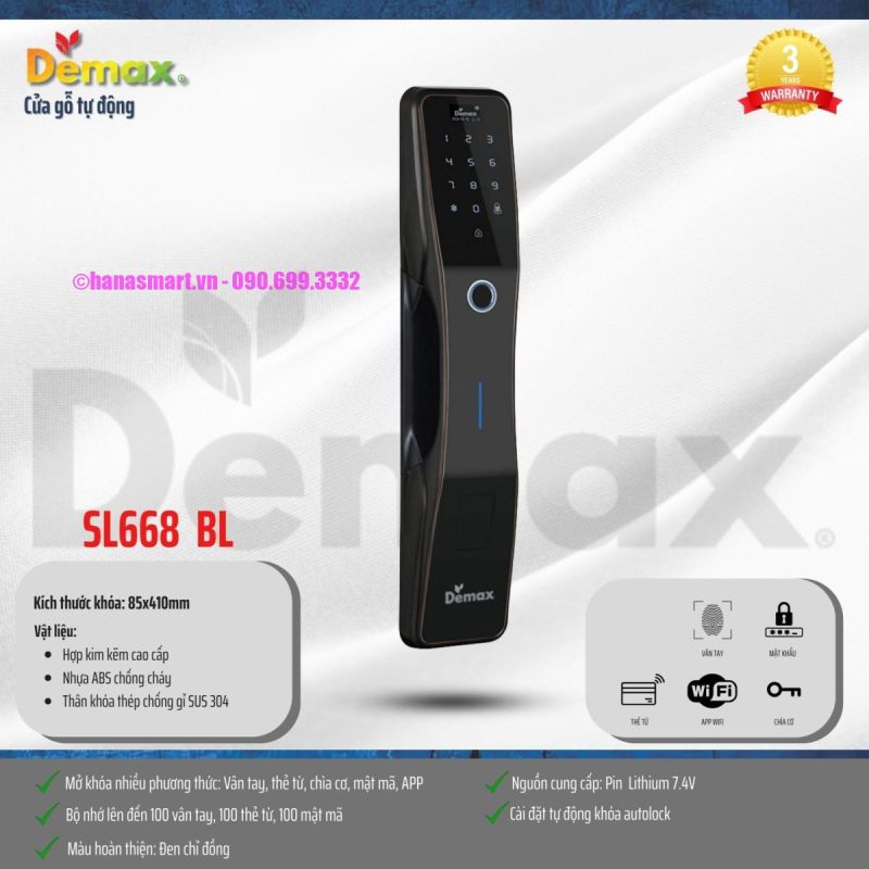 Khóa vân tay tự động DEMAX SL668 BL APP WIFI tiêu chuẩn Đức - khoa van tay tu dong demax sl668 bl app wifi tieu chuan duc1