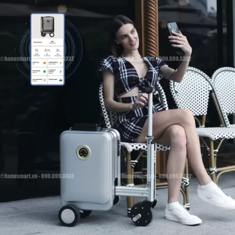 Vali điện Airwheel SE3S màu bạc tiêu chuẩn Mỹ - vali dien airwheel se3s mau bac tieu chuan my3