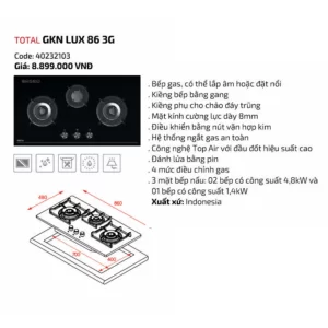 Bếp gas TEKA GKN LUX 86 3G 40232103