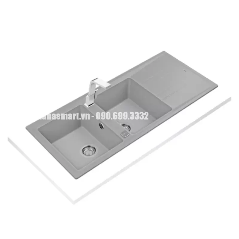 Chậu đá rửa chénTEKA STONE 80B-TG 2B 1D GREY 115400008