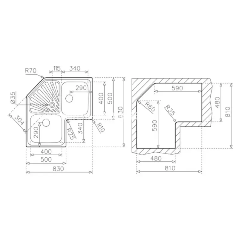 Chậu rửa bát TEKA ANGULAR 2B 10118005