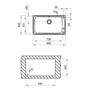 Chậu rửa bát TEKA BAHIA 1B PLUS 11127004