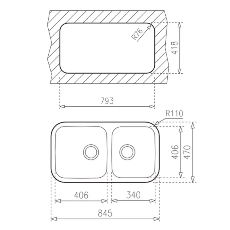 Chậu rửa bát TEKA BE 2B 845 R 10125029