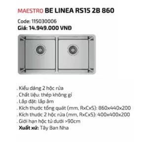 Chậu rửa bát TEKA BE LINEA RS15 2B 860 115030006