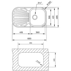 Chậu rửa bát TEKA STYLO 1B 1D 10107018