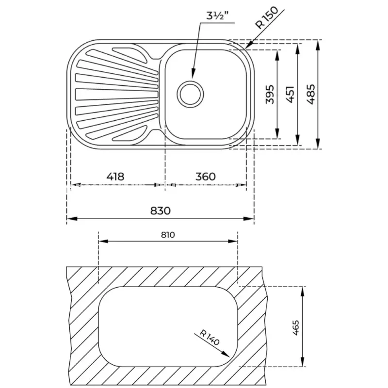 Chậu rửa bát TEKA STYLO 1B 1D 10107018