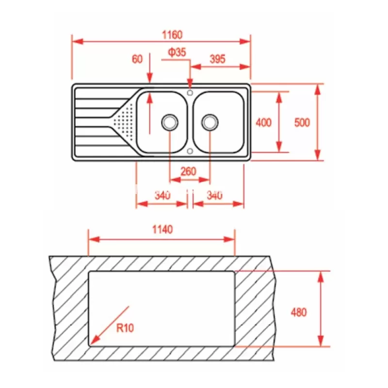 Chậu rửa bát TEKA UNIVERSE 80 T-XP 2B 1D 115170001