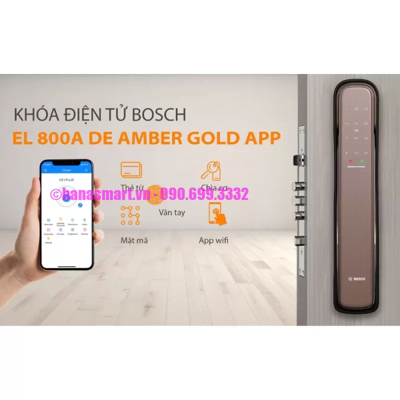 Khóa vân tay BOSCH EL 800A-DE AMBER GOLD