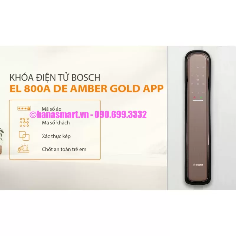 Khóa vân tay BOSCH EL 800A-DE AMBER GOLD