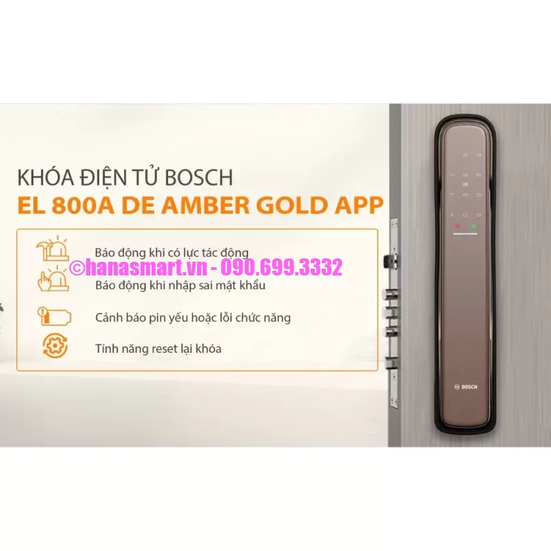 Khóa vân tay BOSCH EL 800A-DE AMBER GOLD