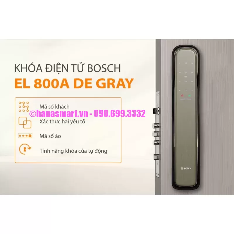 Khóa vân tay BOSCH EL 800A-DE GRAY APP